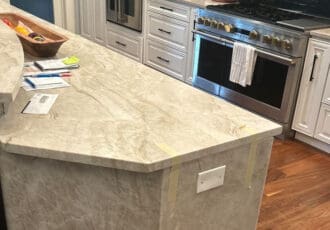Taj Majal quartzite countertop