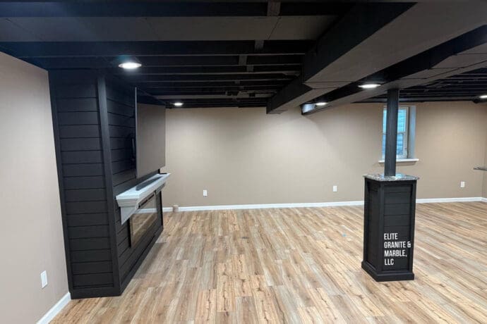 basement flooring and lighting